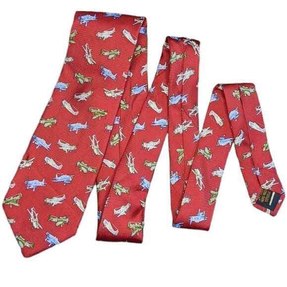 VINTAGE ALYNN WW2 fighter planes silk tie - Picture 1 of 7